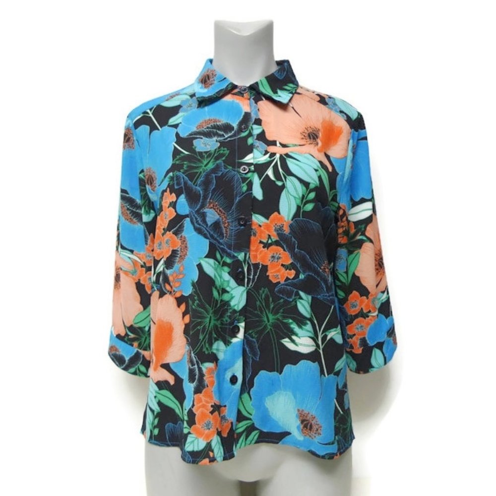 90s - 00s BonWorth floral print button down shirt . size SP